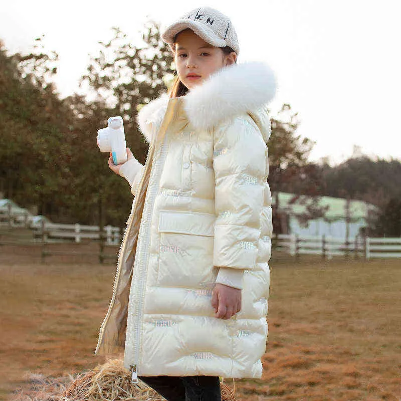 Doudoune à capuche brillante imperméable pour filles, manteau pour enfants,  vêtements d'extérieur pour enfants, parka
