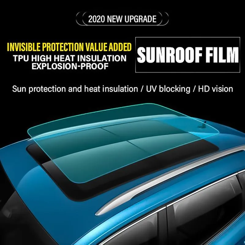 Car Sunshade 45x100cm PVC Glossy Roof Vinyl Film Stickers Simulation