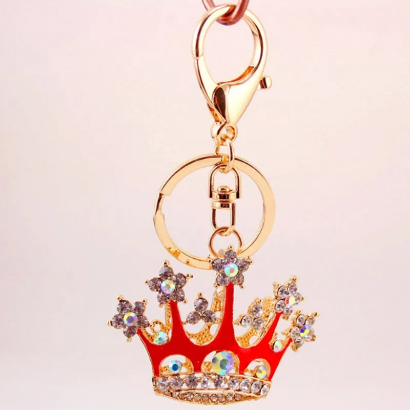 Bling Bling couronne de cristal Porte-clés Sac à main Porte-clés de voiture Sac mignon Pendentif Porte-clés Porte-clés Petits cadeaux
