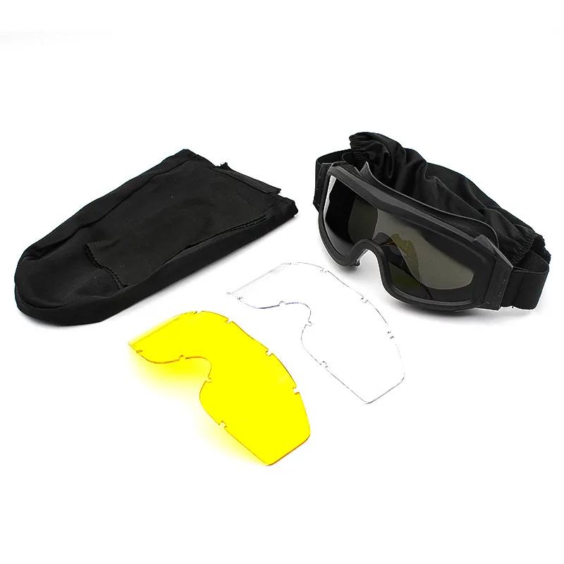 Gafas airsoft tacticas protectoras con 3 lentes tipo Locust con funda  (NEGRO) : : Deportes y aire libre