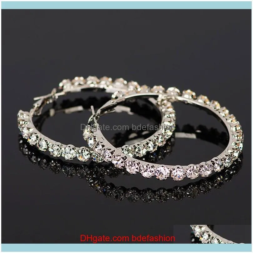 & Hie Jewelry Crystal Rhinestone For Women Vintage Rose Gold /Gold /Sliver Hoop Fashion Jewelry Earrings Drop Delivery 2021 Z4Djo