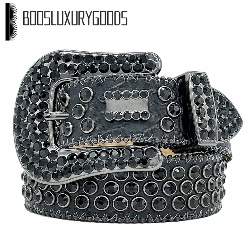 2022 Designer Belt Bb Simon Belts for Men Women Shiny diamond belt Black on Black Blue white multicolour