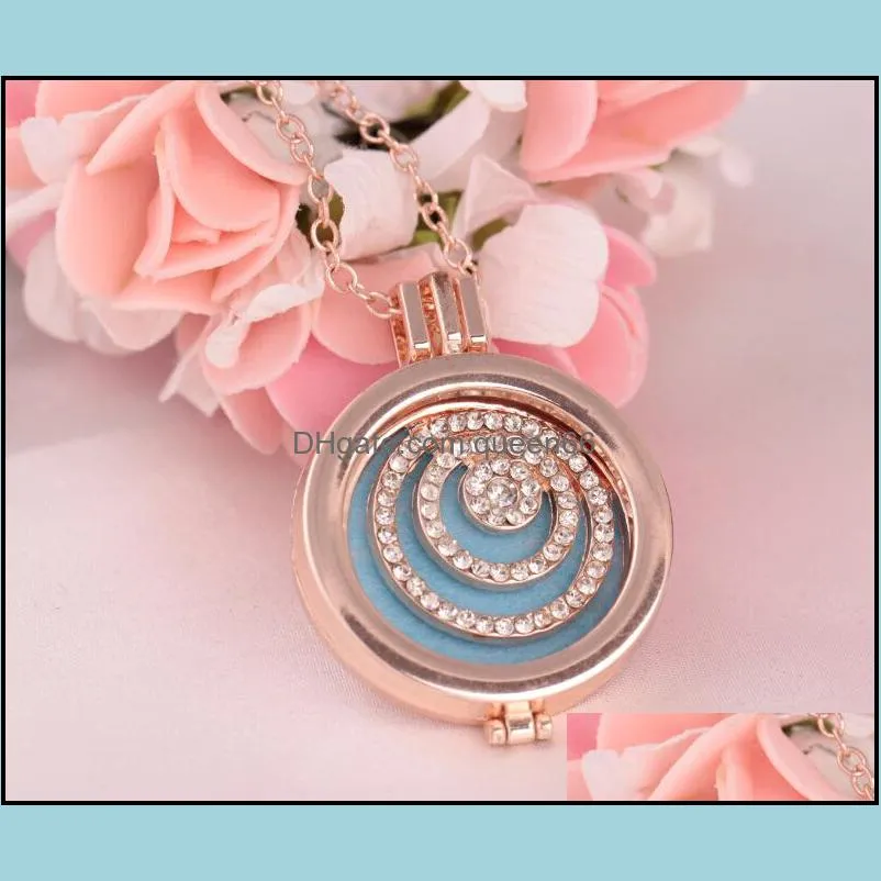Coin Disc Perfume Fragrance Necklace Essential Oil Diffuser Necklace Jewelry Aromatherapy Locket Necklace For Women NE599