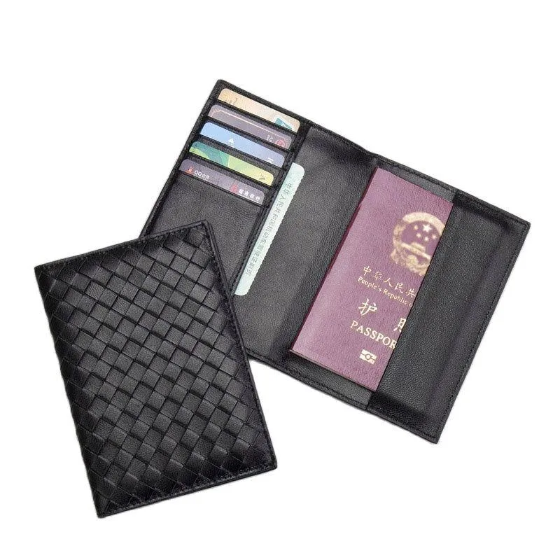 Korthållare Luxury Designer Passport Holder Soft Lambskin Cover äkta fårläder ID Business Travel Wallet285Z