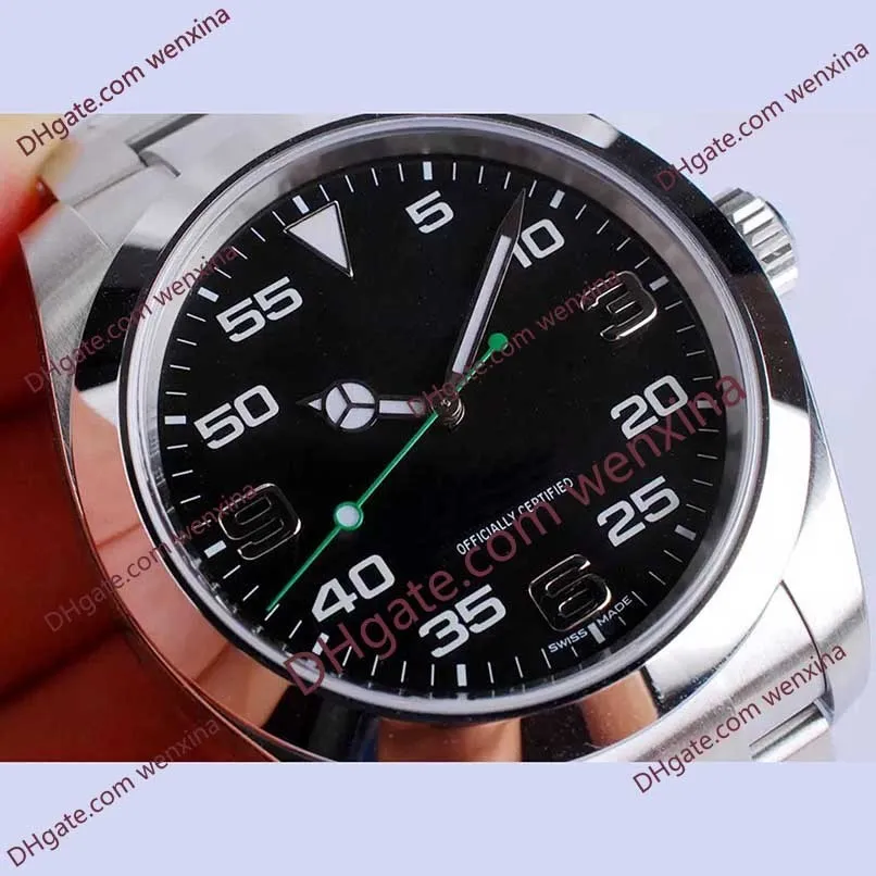 high quality Stainless Steel automatic watch 39mm 2813 Black Calendar Dial Without Calendar montre de luxe Swimming Waterproof Me225y