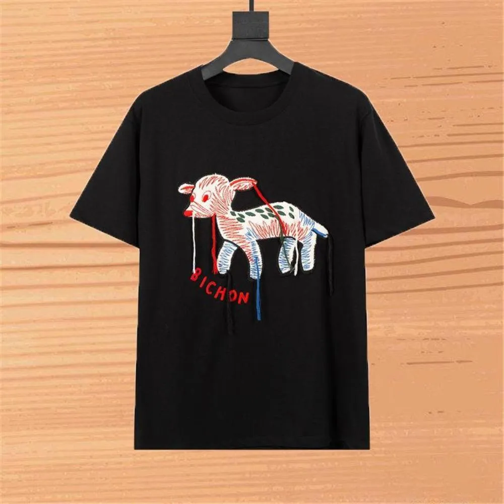 Fashion Stylist Womens T Shirt 2021 Men women Couples BICHON Embroidery Tshirt Hip Hop Tees For Woman