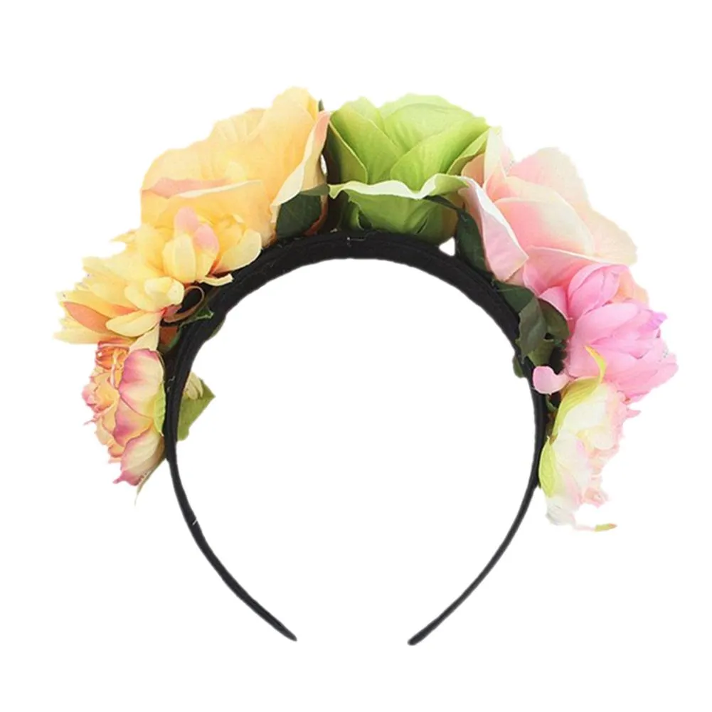 Décoration Maison Bandeau Rose Halloween Couronne de Fleurs Rouges Mexicaines Gothique pour Costume de Fête Cosplay Décoration Maison Bandeau Rose Halloween Couronne de Fleurs Rouges Mexicaines Gothique pour Costume de Fête Cosplay