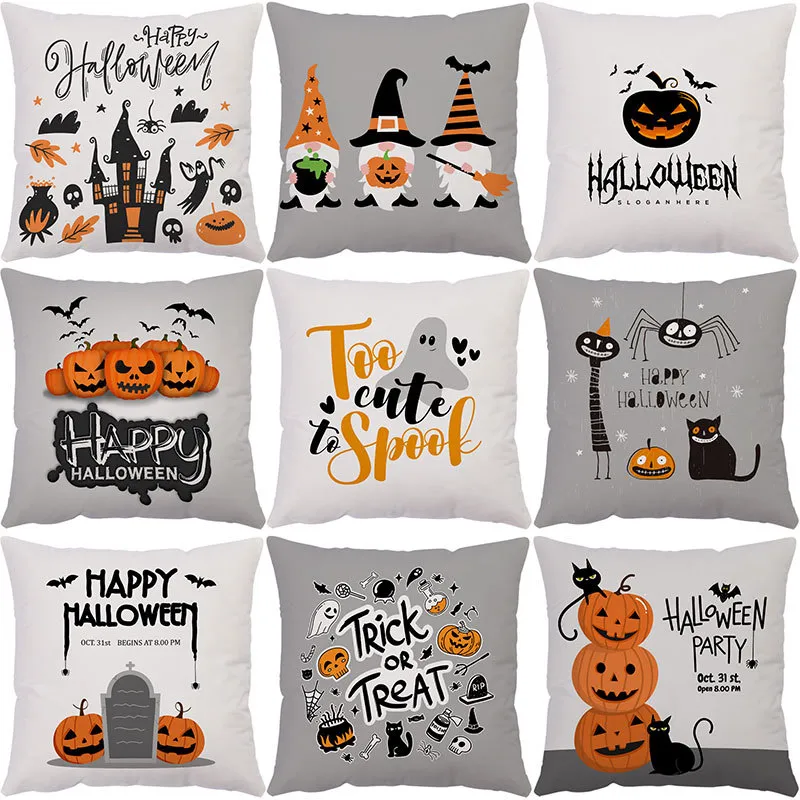 Halloween Cushion Covers Pumpkin Print Pillowcase Home Sofa Rural Pillow Case Xmas Pillows Cover Party Supplies Decor Decorations CGY153