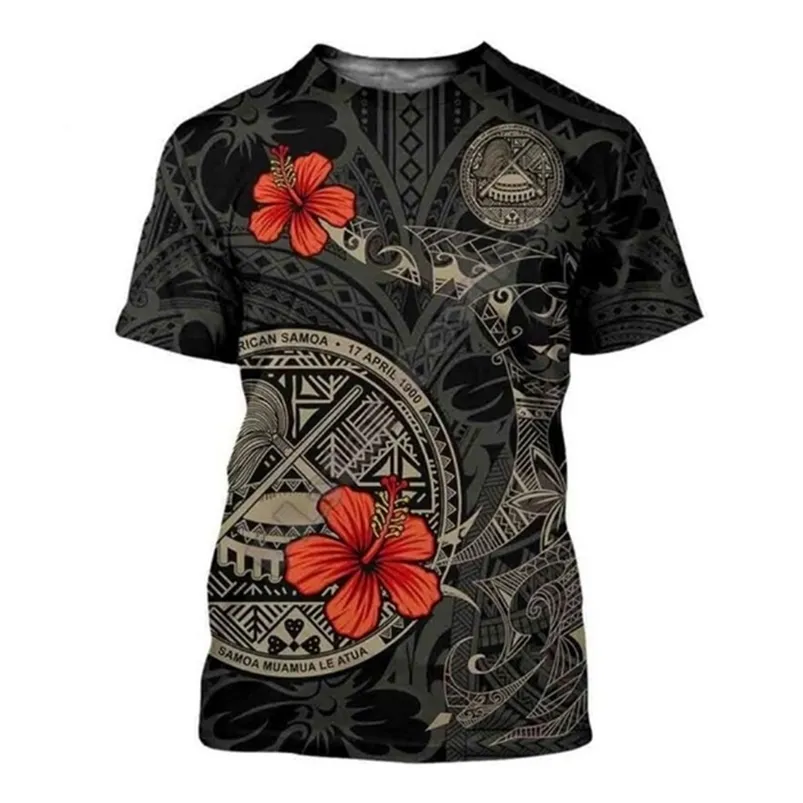 3D Baskılı T Shirt Kanaka Polinezya Tribal Ülke Kültürü Harajuku Streetwear Yerli Kadın Erkek Komik Tişörtleri Kısa Kol 05 210706