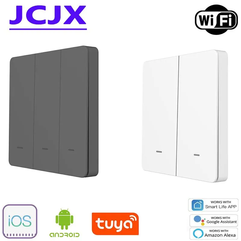 Smart Home Control JCJX LSW05 WIFI Wall Touch Switch Light 1/2/3 Gang Tuya Life Support Alexa Google EU