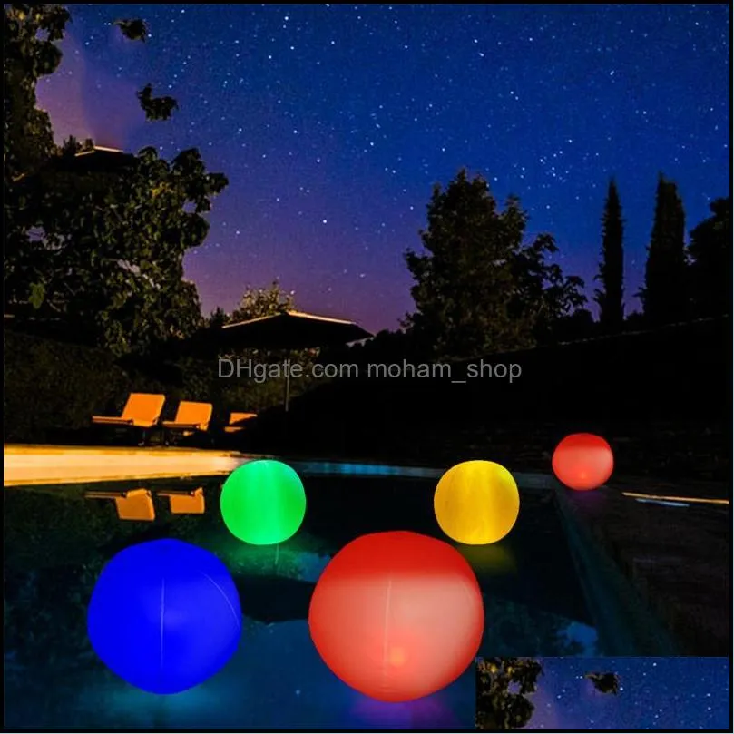 Party Decoration 60-40cm LED Beach Ball Toy With Remote Control 16 Colors Lights And 4 Light Modes Outdoor Pool Games For Kid