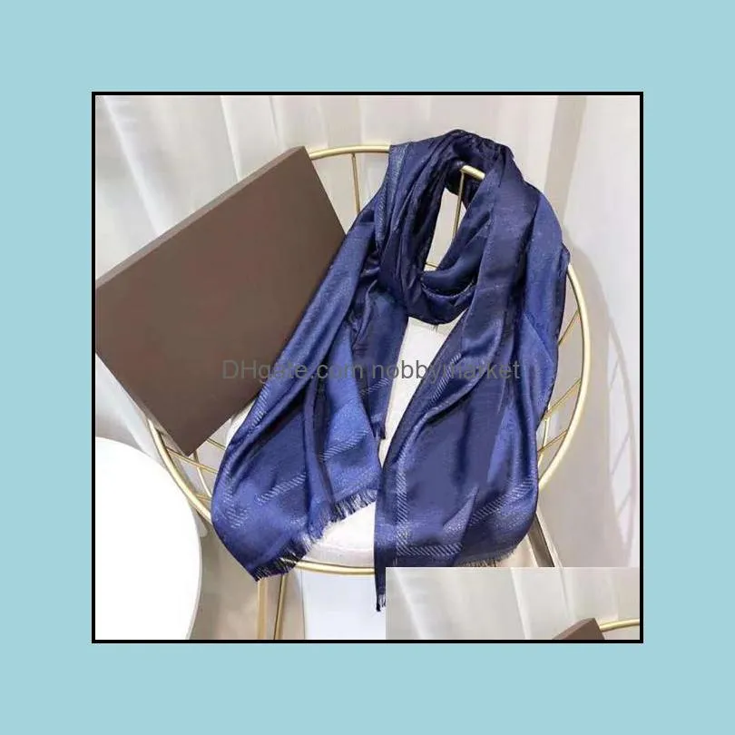 silk scarf gold wire fashion Plain Unisex Man Women 4 Season Lamé Shawl Letter Scarves 180x90cm 9 Color With box option