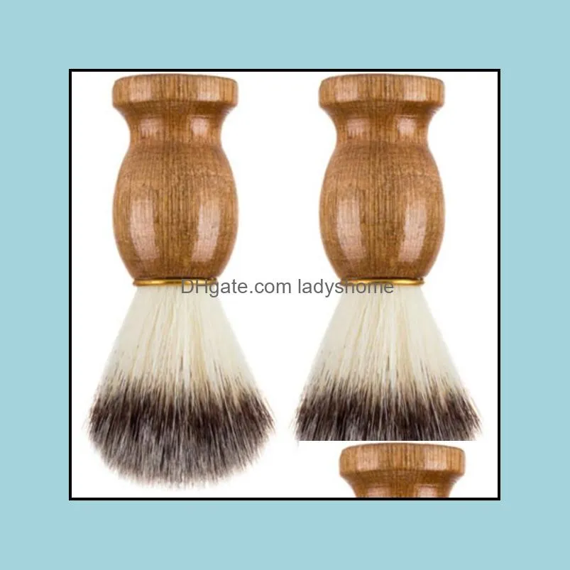 Bath supplies Barber Hair Shaving Razor Brushes Natural Wood Handle Beard Brush For Men Gift HWB7312