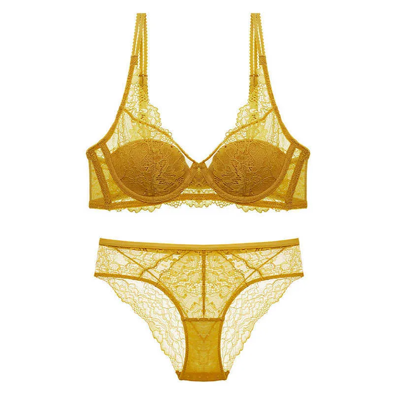 Yellow Lace Push Up Bra And Panties Set Back With Floral Embroidery 2020  Womens Lingerie From Sihuai03, $12.38