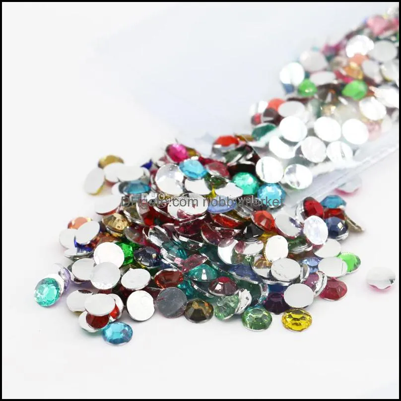 Assorted Color Flatback Rhinestones, Mixed Color Resin Flat Back Beads For DIY Deco 3mm,4mm,5mm,6mm