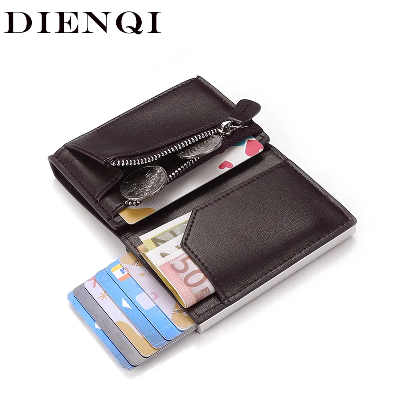 Män plånbok pengar manlig svart kort handväska 2021 dragkedja liten trifold tunn smal mini magi
