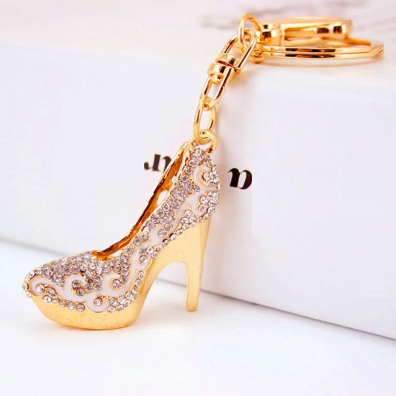 Bling Bling cristal porte-clés femmes chaussure pendentif porte-clés en métal talons hauts porte-clés en métal porte-clés cadeau unisexe