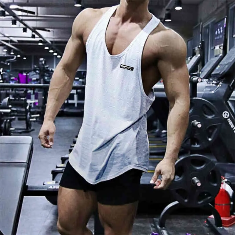 Muscle Guys Mesh hommes débardeur décontracté sport entraînement homme Singlets Gym Fitness vêtements musculation sans manches gilet