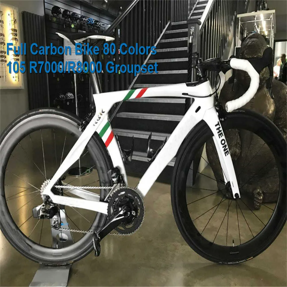 30 färger rb1k den ena italienska mästaren rahmenset vit kol cykel racing cykelväg komplett cykel med 105 R7000 Groupset