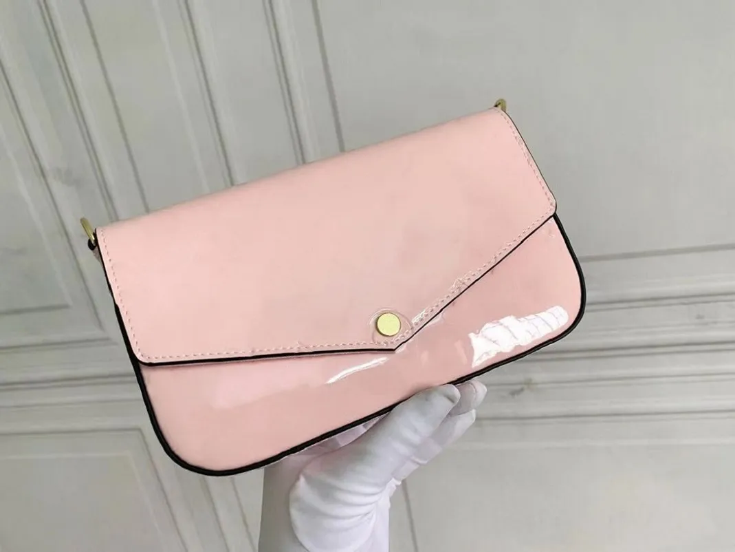 الأصلي الفاخرة مصمم الكتف حقيبة 3 قطعة / المجموعة المفضلة متعددة pochette اكسسوارات النساء Crossbody محفظة رسول حقائب الزهور براءات الاختراع والجلود المحافظ السفينة مجانية