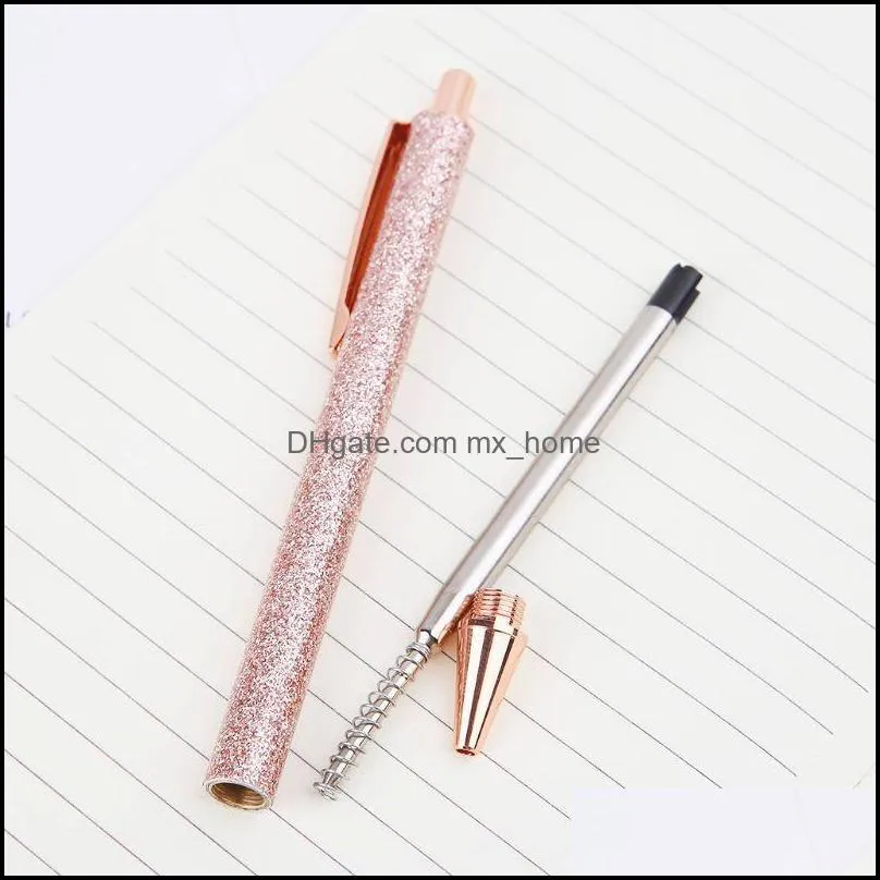 Luxury Bling Metal Ballpoint Pen 1.0mm Glitter Oil Flow Pens Office Supplies School Stationery