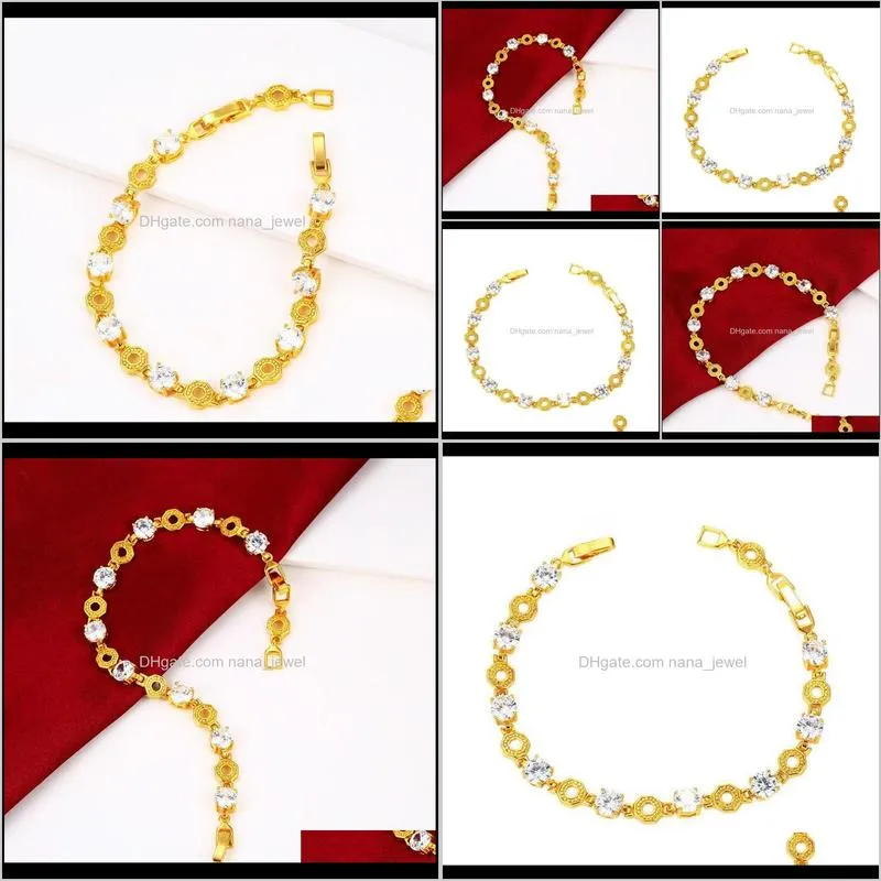 MxGxFam Charming + Cubic Zircon Bracelet For Fashion Women Fashion Jewelry 24 k Pure Gold Color Allergy Free1