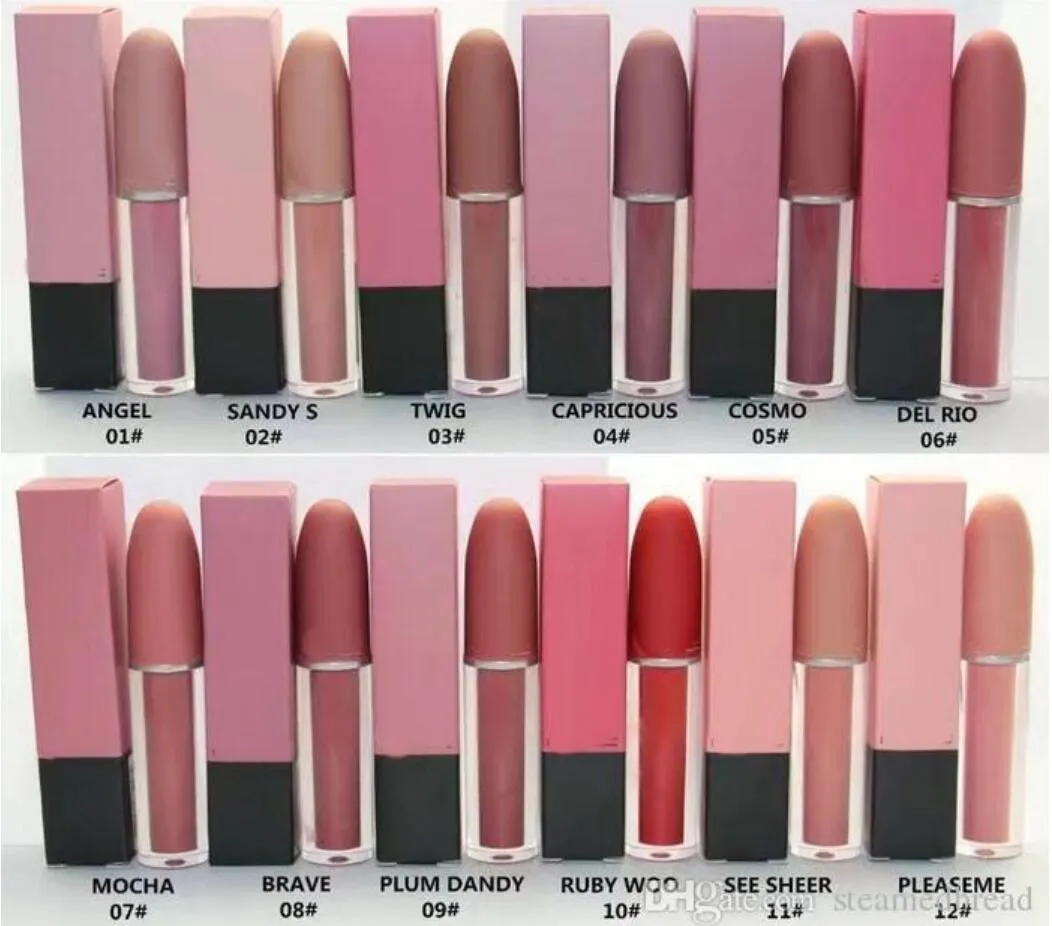 NIEUWSTE matte vloeibare rouge lipgloss/lipstick 4.5g goede kwaliteit Laagste Best-Selling Twaalf verschillende kleuren