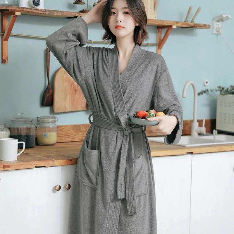 Kvinnors Sleepwear Terry Kimono Bath Robe Gown Women 2021 Nightwear Loose Nightgown Lounge Wear Soft Intimate Underkläder HomeWear