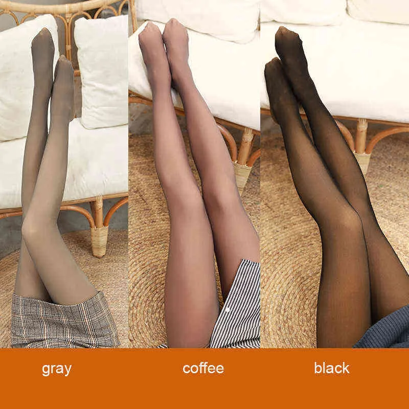 Winter Thicken Plus Velvet Legs Translucent Fleece Pantyhose Stockings Sexy  Autumn Warm Tights For Winter Style 074 From Dou003, $13.56