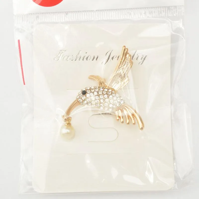 Szpilki, Broszki Hummingbird Zwierząt Dżetów Broszka Pin Biżuteria Kierownica Akcesoria Prezent Dla Dziewczyn (Złoto)