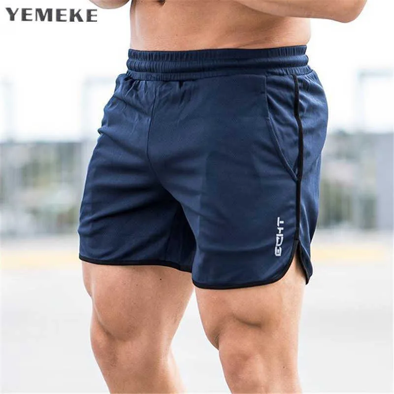 Mens Shorts Kalvlängd Gym Fitness Bodybuilding Casual Joggers Workout Brand Sporting Korta Byxor Sweatpants Sportkläder 210622