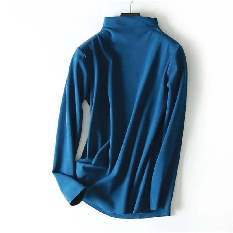 Autumn multi-color versatile body-building stretch double-sided velvet DE Velvet bottom shirt 210914