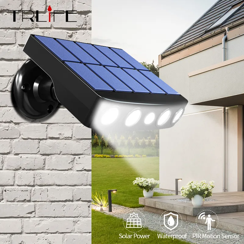 Tuin Decoraties Krachtige Solar Light Outdoor Motion Sensor Waterdichte Tuin LED-lamp Spotlights for Path Street Wall