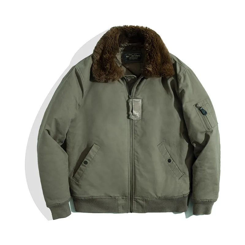 Maden Winter B15 Mens Retro Bomber Snow Jackets Men With Padded Fleece Collar American Air Force Style Coat For Fall And Winter Men Clothing 201218 From Kong01 63.35 DHgate.Com
