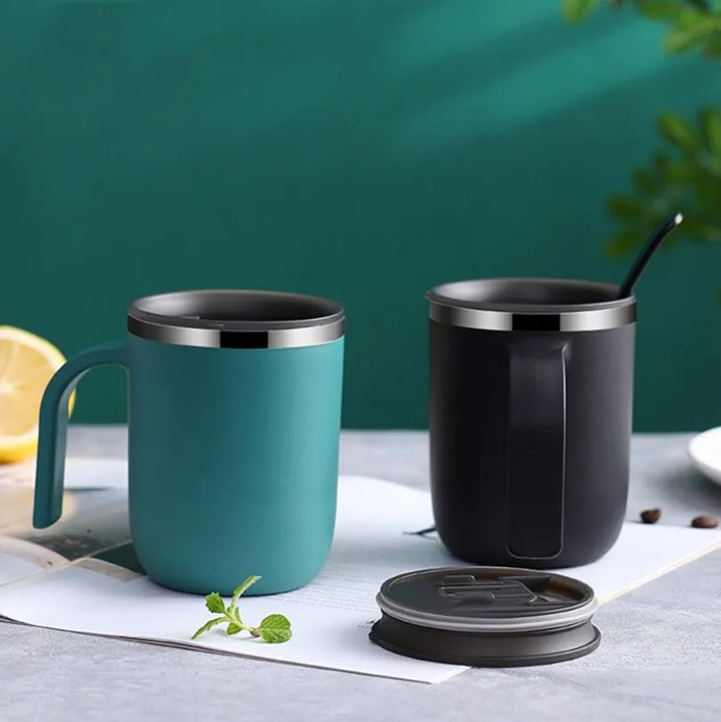 Double Wall Stainless Steel Plastic Mugs With Handles With Handles Vacuum  Insulated Coffee Cups Side Lacquer Creative Tumbler Simple Home Water Cup  400ml ZYC44 From Twinsfamily, $4.42
