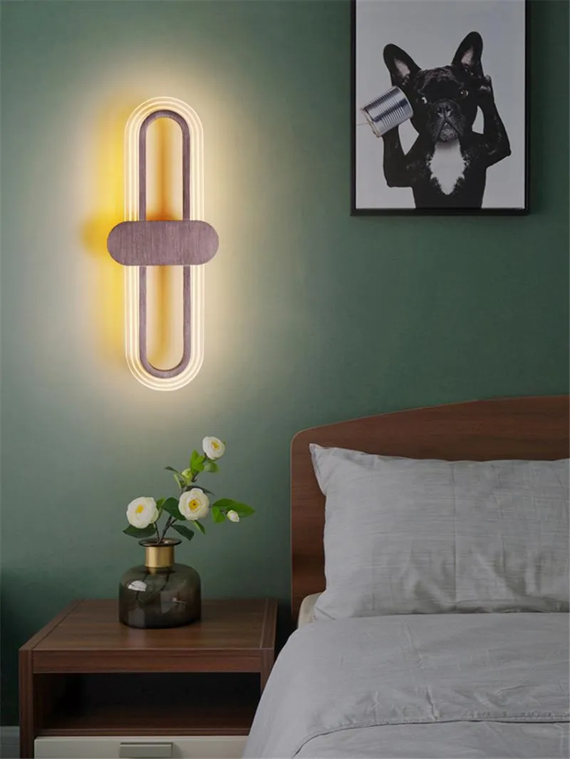 Wall Lamp Nordic Bedside LED Lamps Modern Living Room TV Background Lighting Bedroom El Decorative Lights