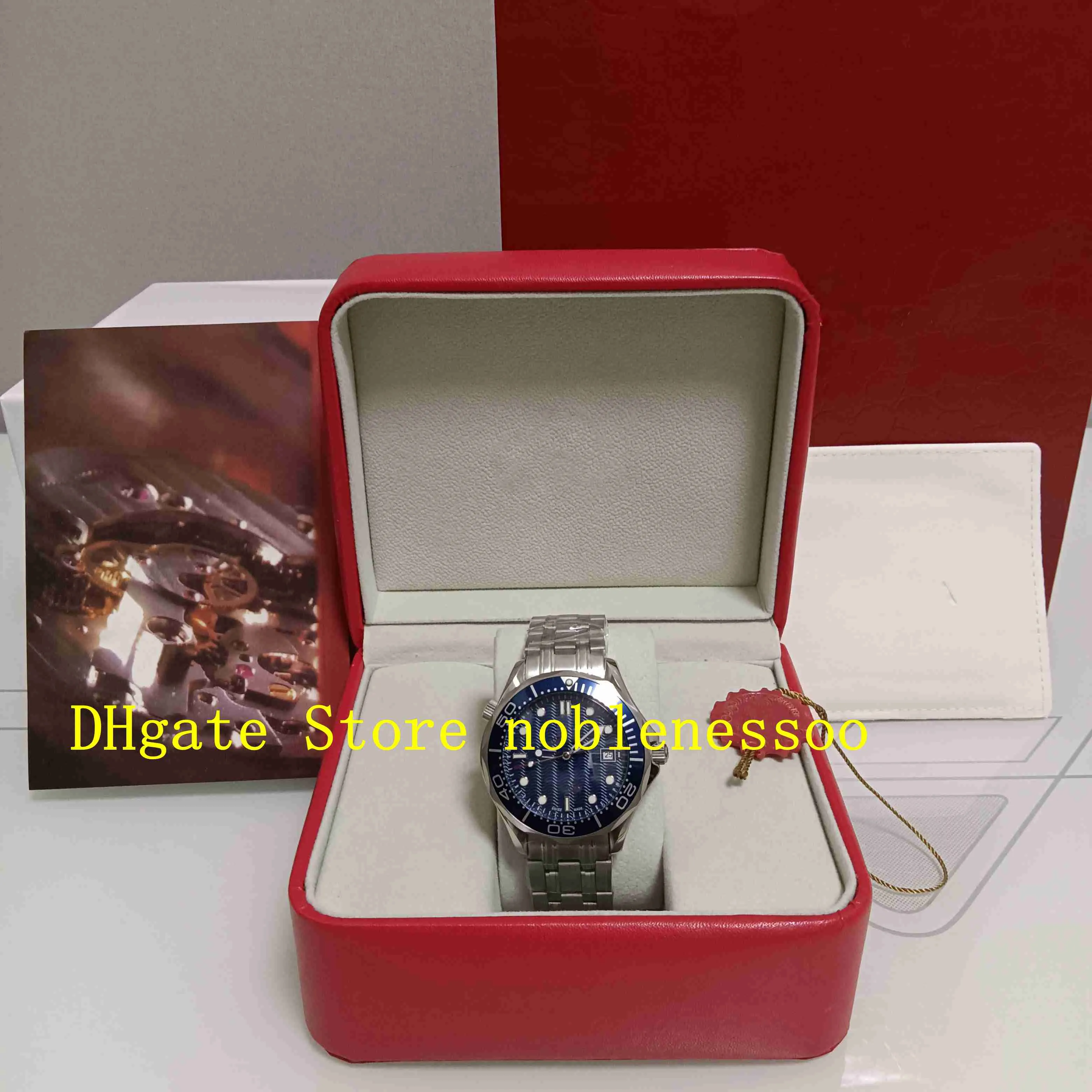 Con caja original Reloj automático para hombre Reloj para hombre 41 mm 300 M Esfera de onda azul Profesional 007 Pulsera de acero inoxidable Mecánico Me317J