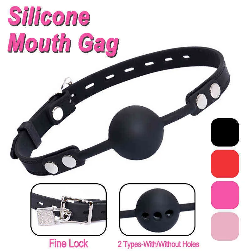 NXY SEX volwassen speelgoed bdsm bondage zachte siliconen open mond gag voor koppels beperkingen gevuld met slotveiligheid SM slave bal spellen 1225