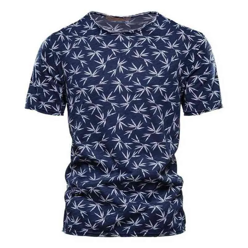 Aiopeson Sommar 100% Bomull T-shirt Män O-Neck Kortärmad 's T Quality Hawaii Kläder Tee Man 210706