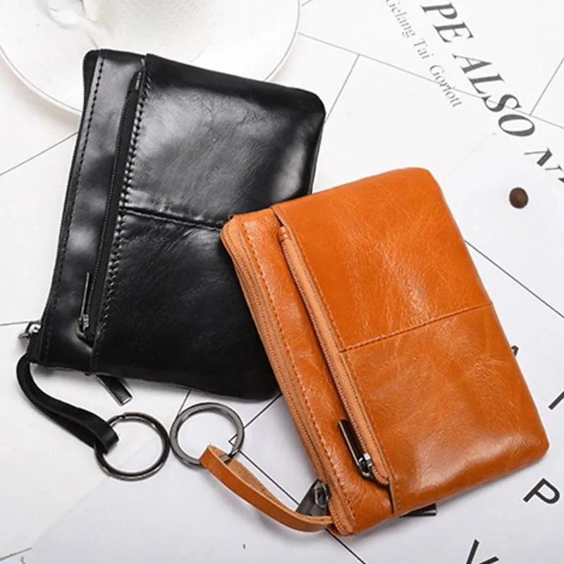 Wallets Fashion Purse For Men Wallet Women Genuine Leather Zipper Vintage Short Lady Small Slim Female Women's Male