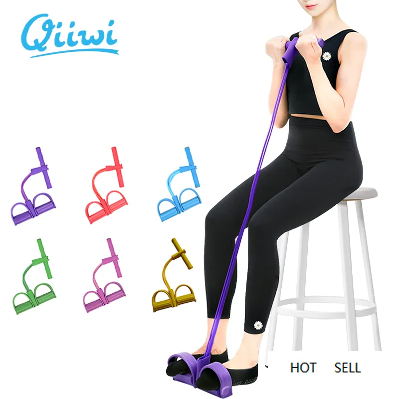 Dr.QIIWI 4 buizen Elastische Trektouwen Weerstandsbanden Pedaal Exerciser -Up Home Gym Sport Elastische Bands voor Workout Fitness Equipm