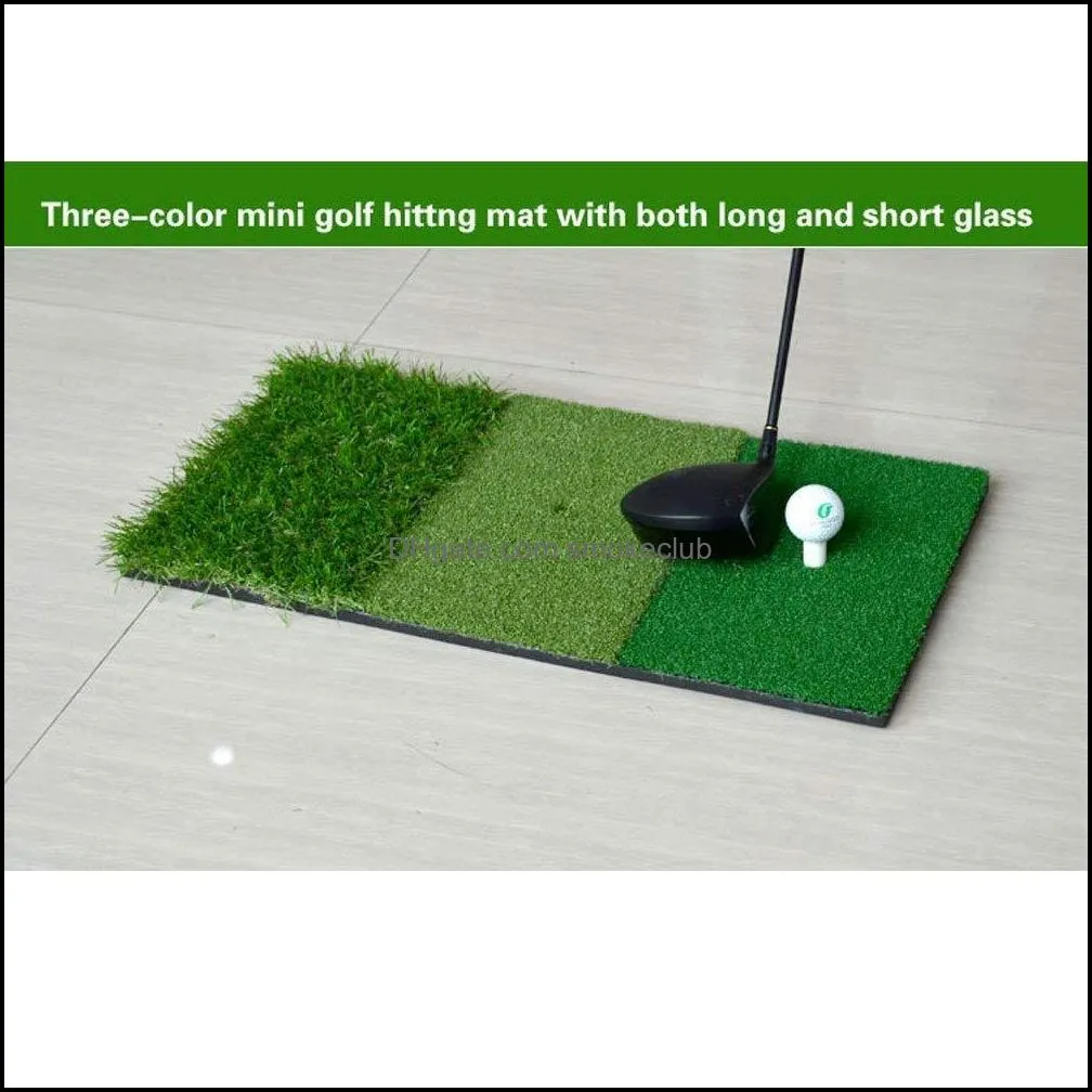 12``x24``Golf Hitting Mat Indoor Outdoor Backyard Tri-Turf Golf Mat with Tees Hole Practice Golf Protable Training Aids