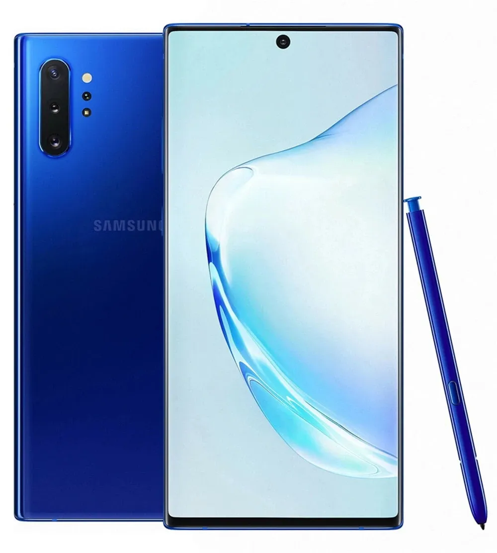 Orijinal Samsung Galaxy Note 10 Plus N975U Telefon Sekiz Çekirdeği 12GB/256GB ROM 6.8 inç 4G LTE Kilidi Yenilenmiş Cep Telefonları