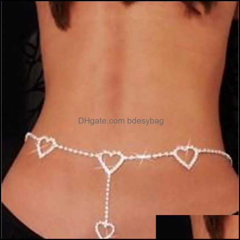 Gorgeous Wedding Belly Chain Silver Tone Heart Butterfly Rhinestone Waist Chain Belly Dance Chain Gifts Bridal Body Chains