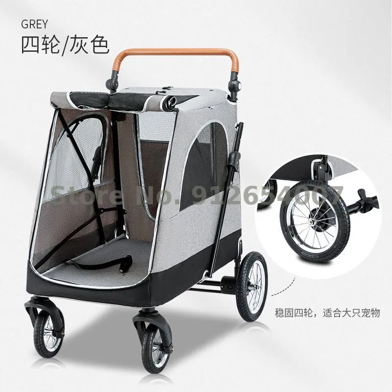 市場 色 グレー Wooce 多頭中小型犬 ペットカート 犬 バギー 大型犬 猫 カート 犬用ベビーカー