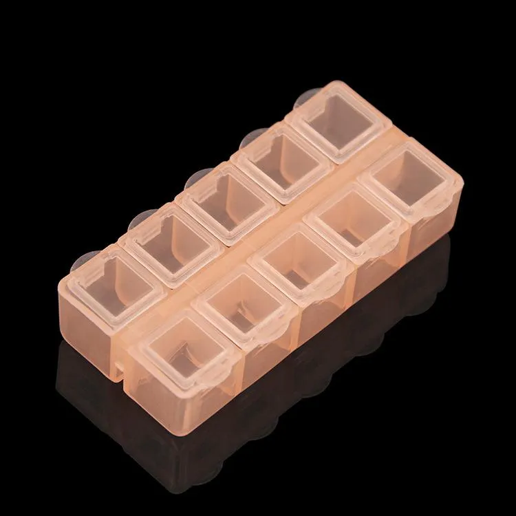 10 Grid Plastic Nail Tool Jewelry Storage Box Rhinestone Organizer Container Case Nails Art Supplies DH9557