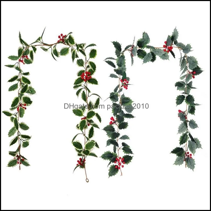 Decorative Flowers & Wreaths 68.89in 175CM Christmas Berry Garland Artificial Red For Tree Home Party Decor