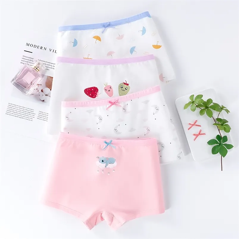 Chegada crianças meninas shorts boxers adorável coelho cuecas para crianças bebê calcinha de algodão cueca 12 anos 210622