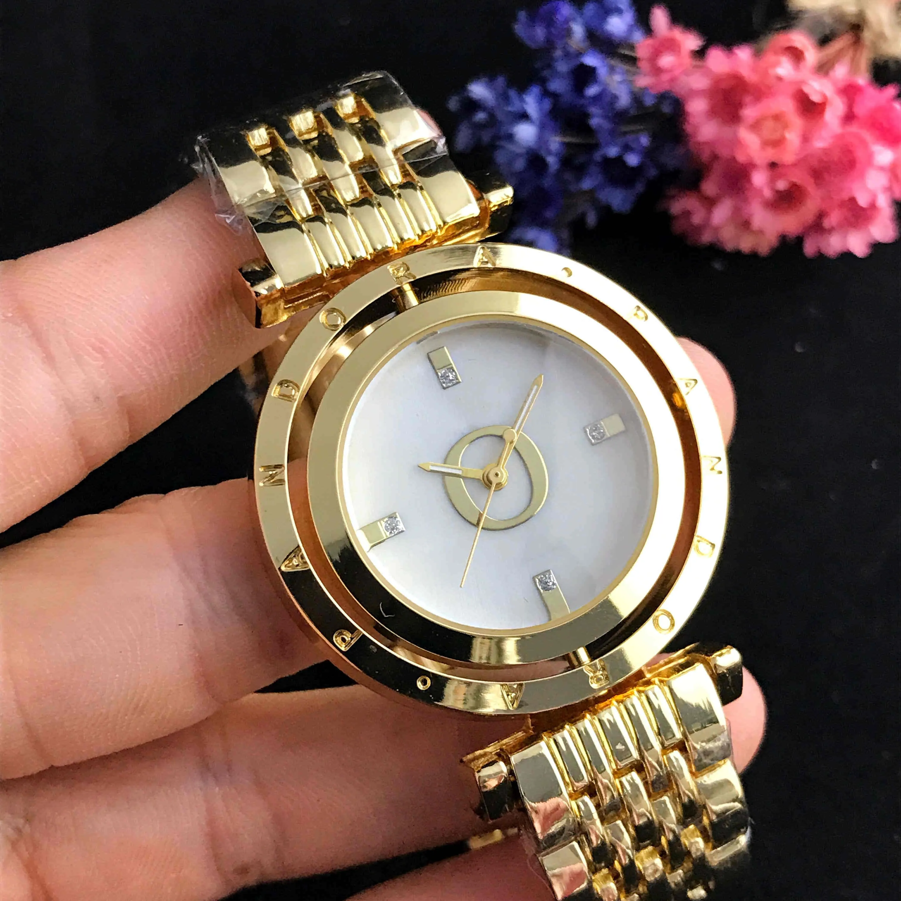 orologio d'oro orologi da donna 38mm abito di moda datejust diamante 5 quadrante a colori cinturino in acciaio inossidabile movimento al quarzo239H