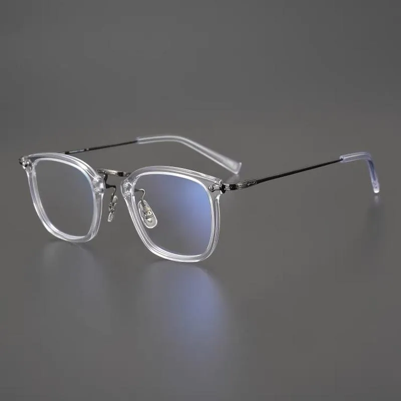 O occhiali da sole di moda cornice giapponese di occhiali fatti a mano Myopia quadrati occhiali da prescrizione cornice uomini blu luce luce donna ottica titanio ultra
